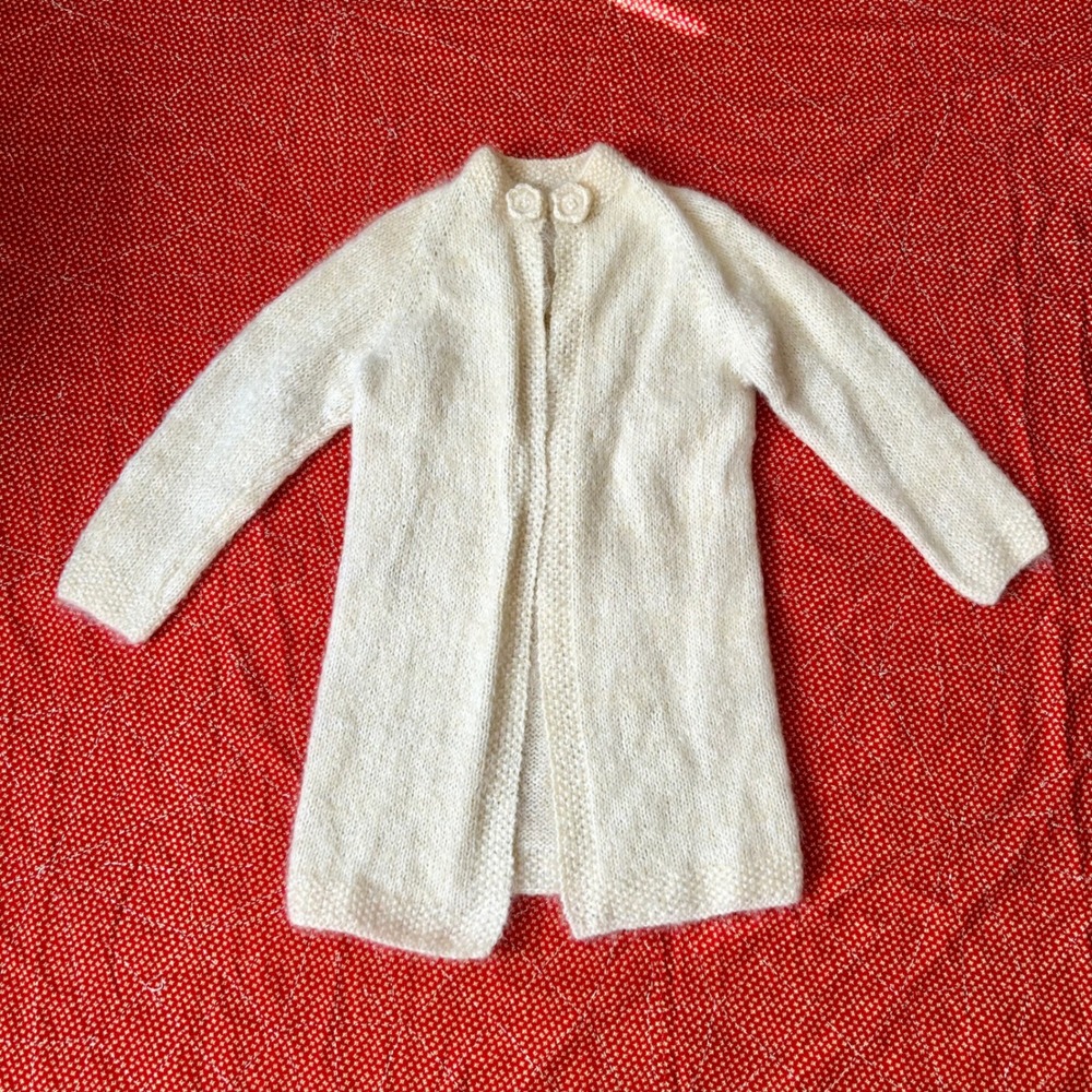 Vintage Cream Long Knit Cardigan